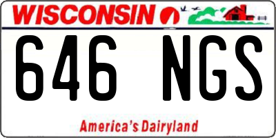 WI license plate 646NGS