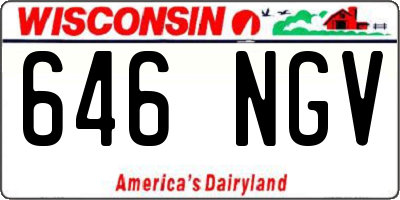 WI license plate 646NGV