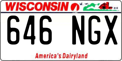 WI license plate 646NGX