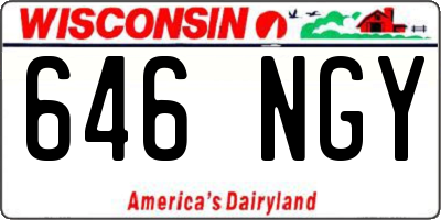 WI license plate 646NGY