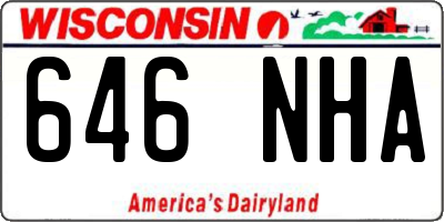 WI license plate 646NHA