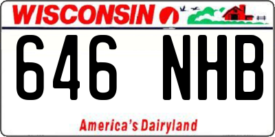 WI license plate 646NHB
