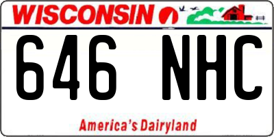 WI license plate 646NHC