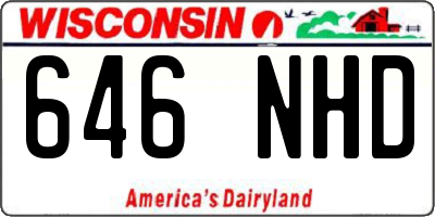 WI license plate 646NHD