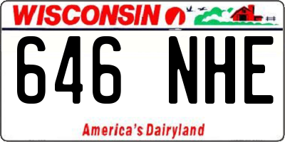 WI license plate 646NHE