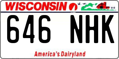 WI license plate 646NHK