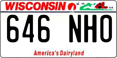 WI license plate 646NHO