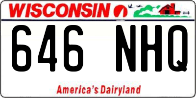 WI license plate 646NHQ