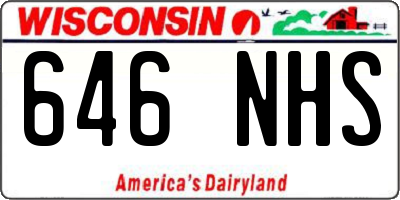 WI license plate 646NHS
