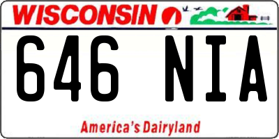 WI license plate 646NIA