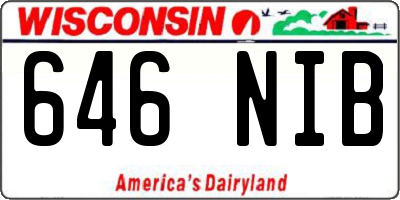 WI license plate 646NIB