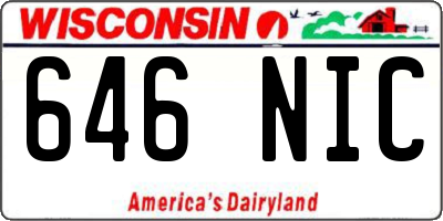 WI license plate 646NIC