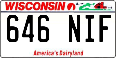 WI license plate 646NIF