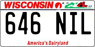 WI license plate 646NIL