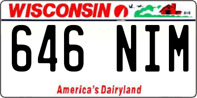WI license plate 646NIM