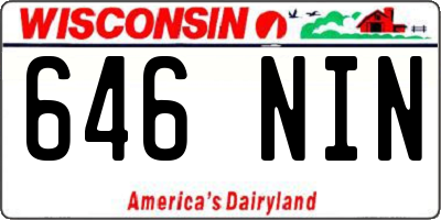 WI license plate 646NIN
