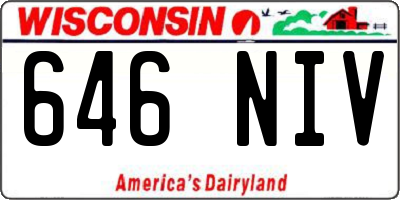 WI license plate 646NIV