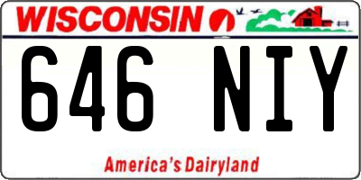 WI license plate 646NIY