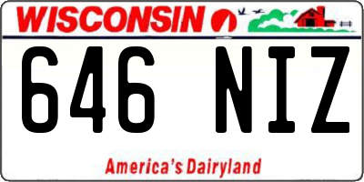 WI license plate 646NIZ