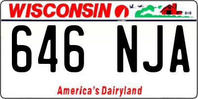 WI license plate 646NJA