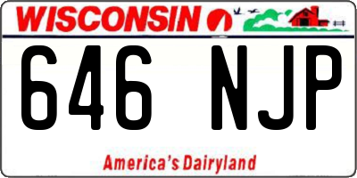 WI license plate 646NJP