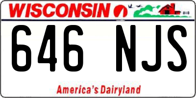 WI license plate 646NJS