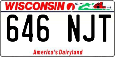 WI license plate 646NJT