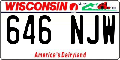 WI license plate 646NJW