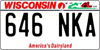 WI license plate 646NKA
