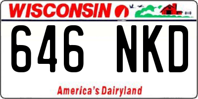 WI license plate 646NKD