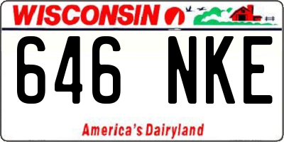 WI license plate 646NKE