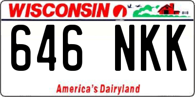 WI license plate 646NKK