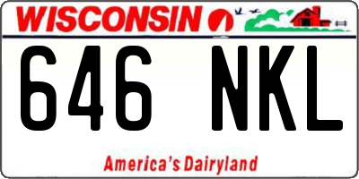 WI license plate 646NKL