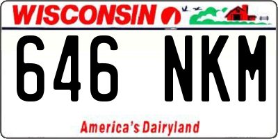 WI license plate 646NKM