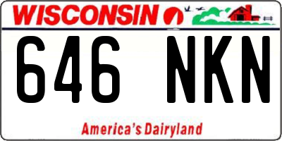 WI license plate 646NKN