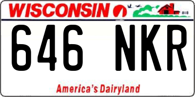 WI license plate 646NKR