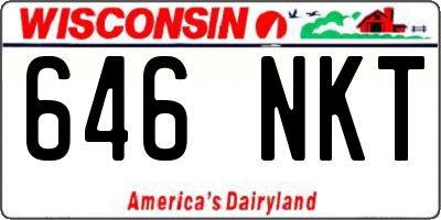 WI license plate 646NKT