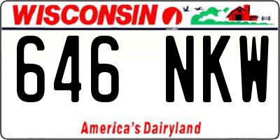 WI license plate 646NKW