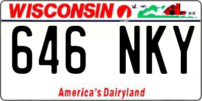WI license plate 646NKY