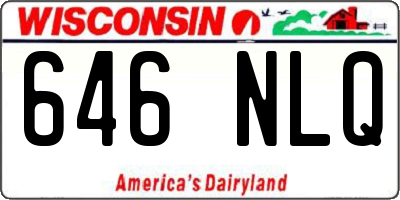 WI license plate 646NLQ