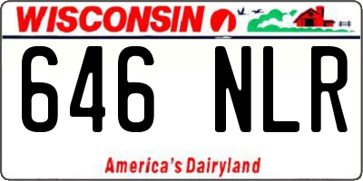 WI license plate 646NLR