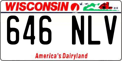 WI license plate 646NLV