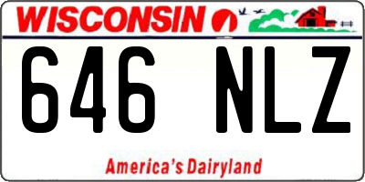 WI license plate 646NLZ