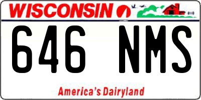 WI license plate 646NMS