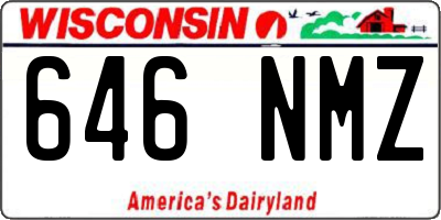 WI license plate 646NMZ