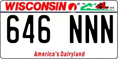 WI license plate 646NNN