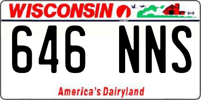WI license plate 646NNS