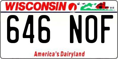 WI license plate 646NOF