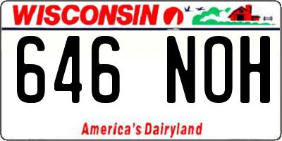 WI license plate 646NOH