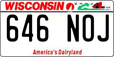 WI license plate 646NOJ
